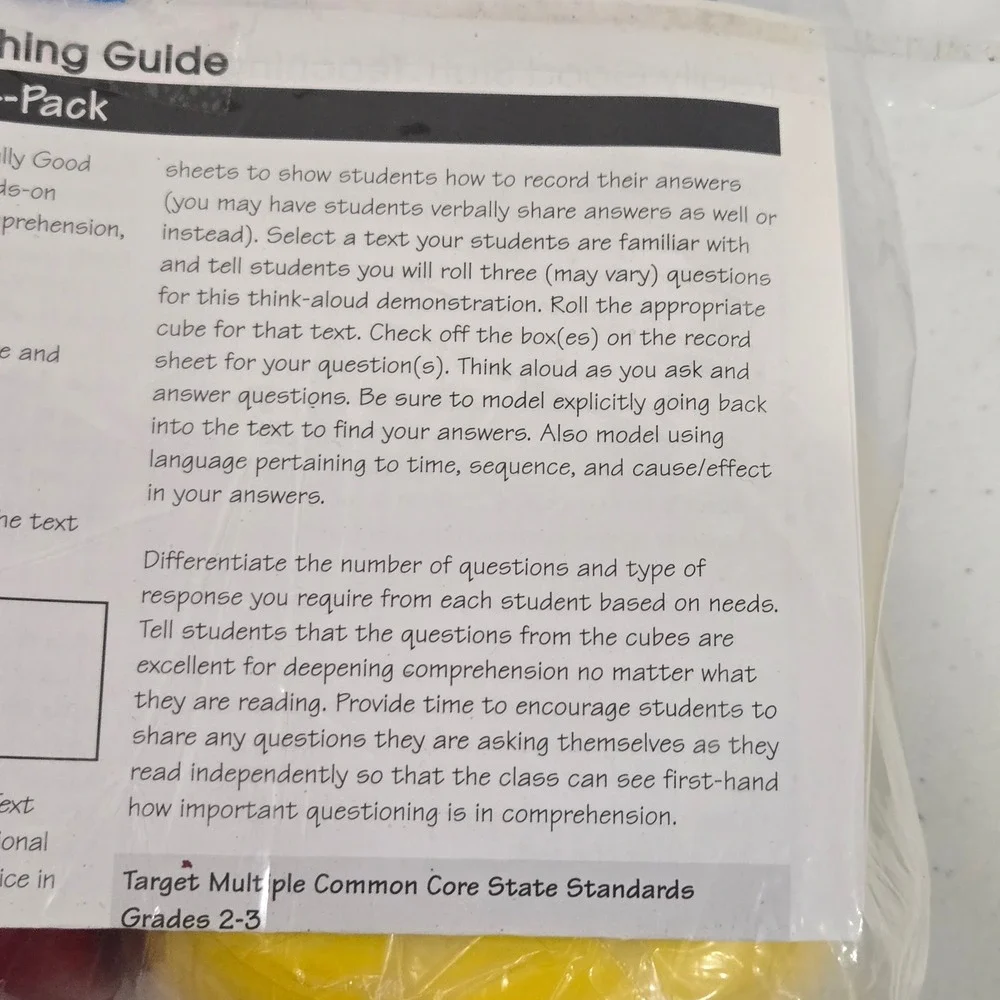 Really Good Stuff Comprehension Cubes 4-Pack Educational Learning Toy Grade 2-3